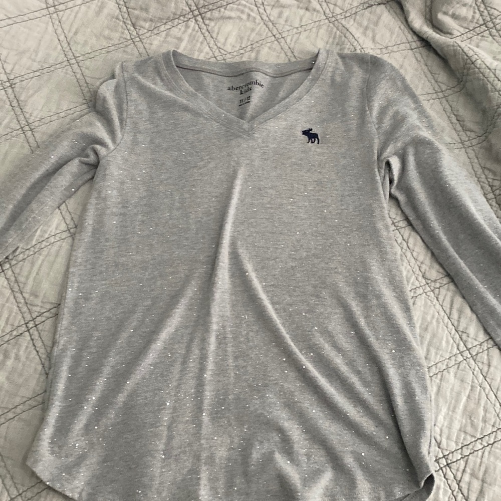 Long sleeve shirt grey with glitter